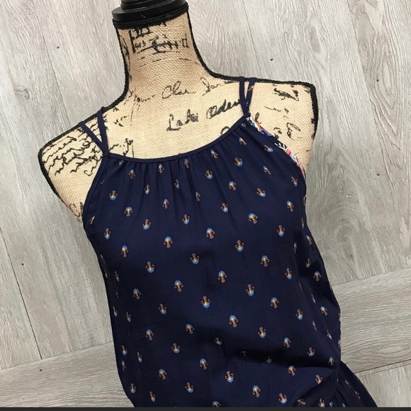 ❤️1 left❤️ Navy Blue Paisley Print Romper - Picture 3 of 4